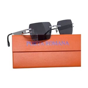 Porta Romana Black Sunglasses with Orange Case